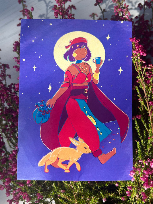 Poppy boszorkány rókával képeslap