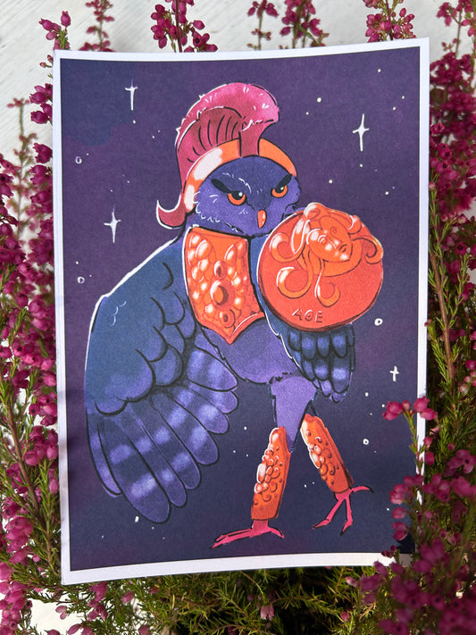 Athena bagoly képeslap