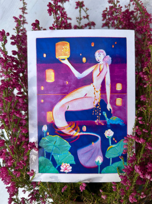 Sellő lámpásokkal képeslap