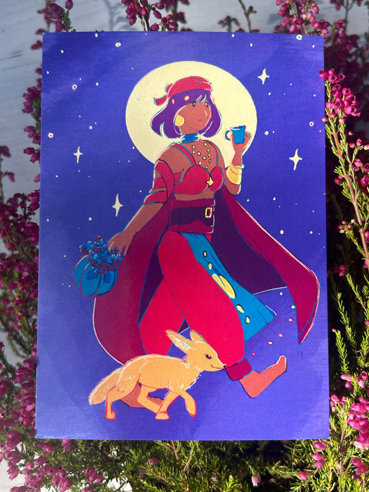 Poppy boszorkány rókával képeslap
